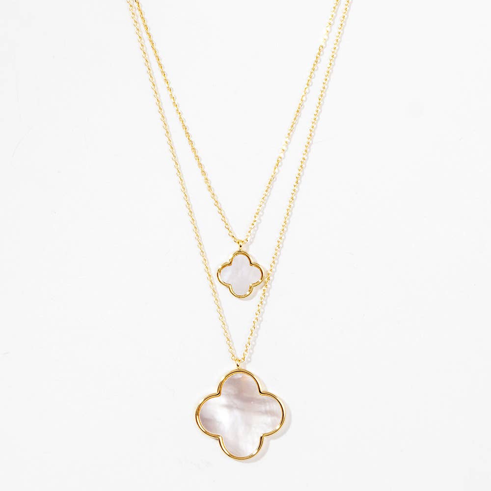 Double Quatrefoil Pendant Necklace