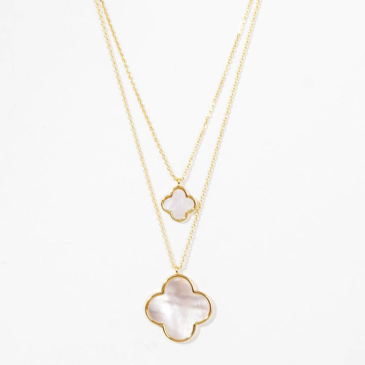 Double Quatrefoil Pendant Necklace