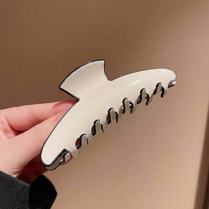 Cream and Black Claw Clip