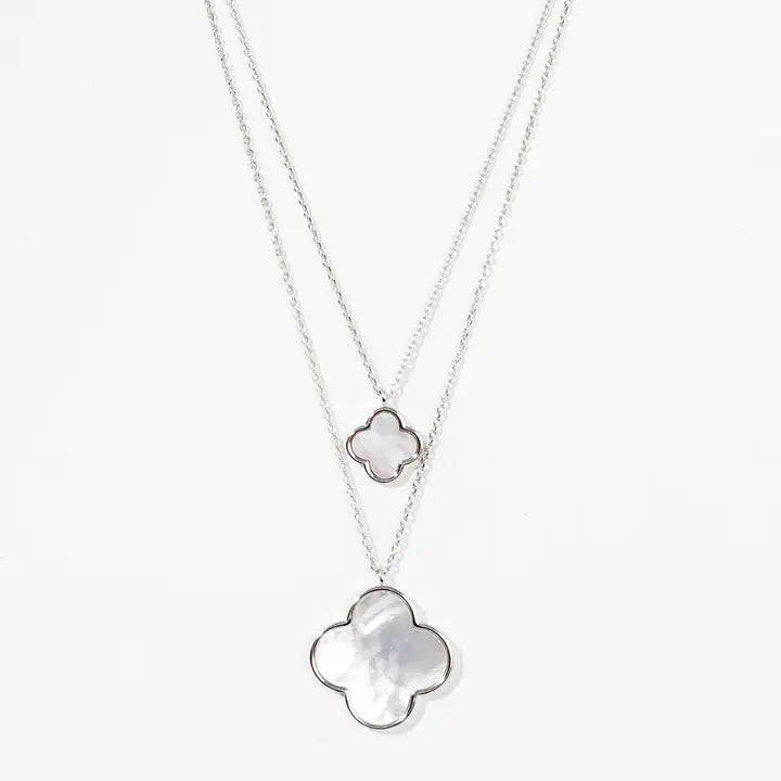 Double Quatrefoil Pendant Necklace