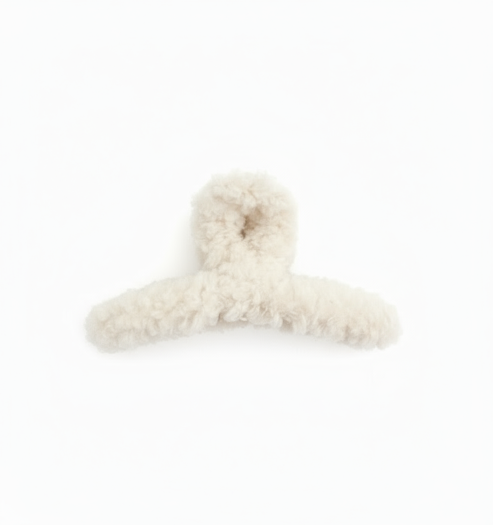 Teddy Love Fuzzy Hair Claw Clip