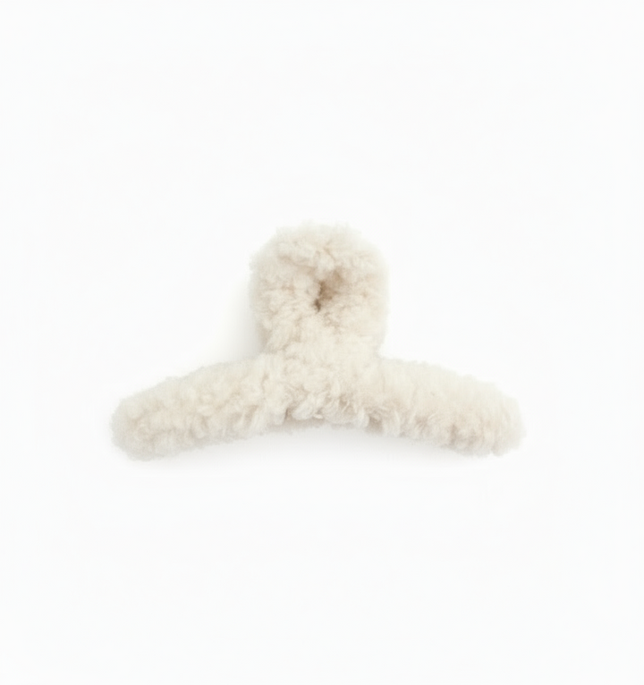 Teddy Love Fuzzy Hair Claw Clip