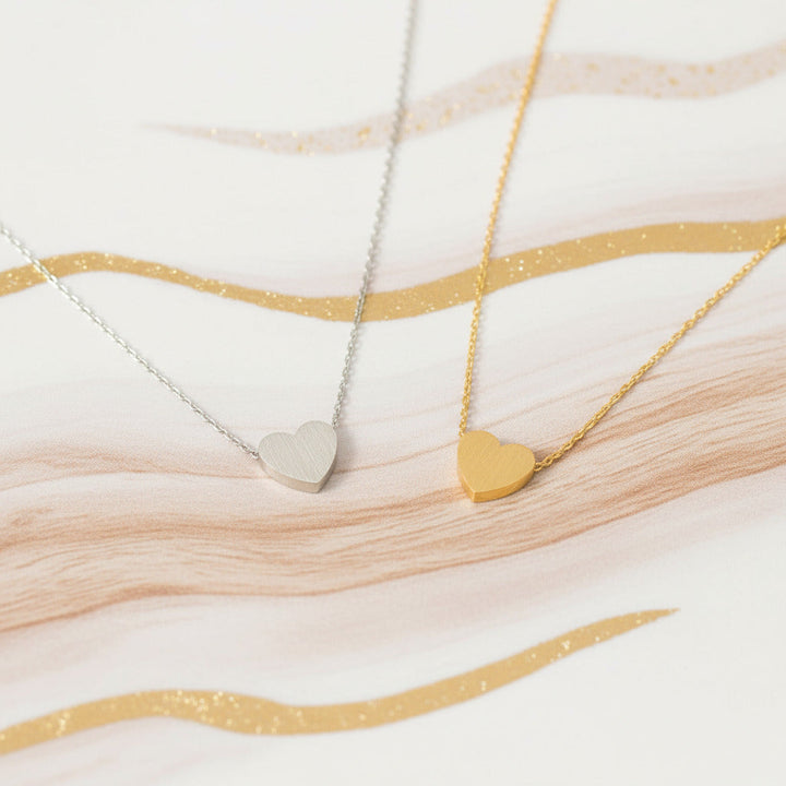 Charm Necklace - Brushed Heart