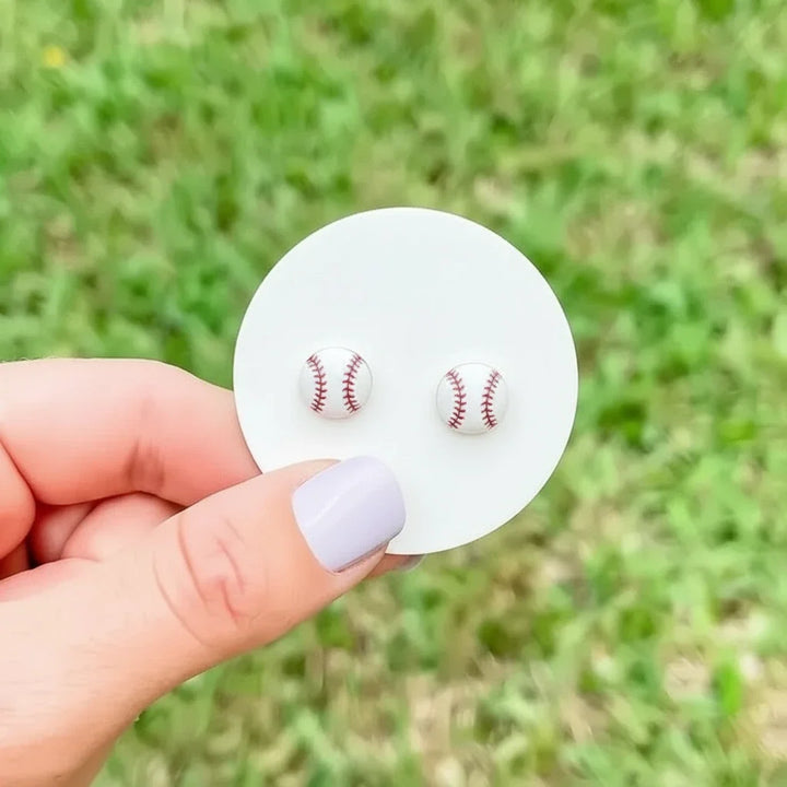 Baseball Enamel Stud Earrings